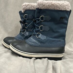 Sorel Kids Snow Boots Size Big Kids 3 Navy Blue